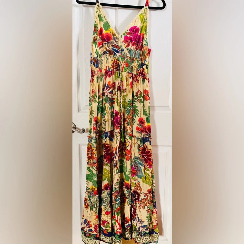 Me 2 Magic Multicolor Floral Sleevless Maxi Dress Large - Picture 1 of 5